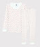 Pigiama snugfit fantasia Parigi bambino-bambina in cotone bianco MARSHMALLOW/rosso PEPS