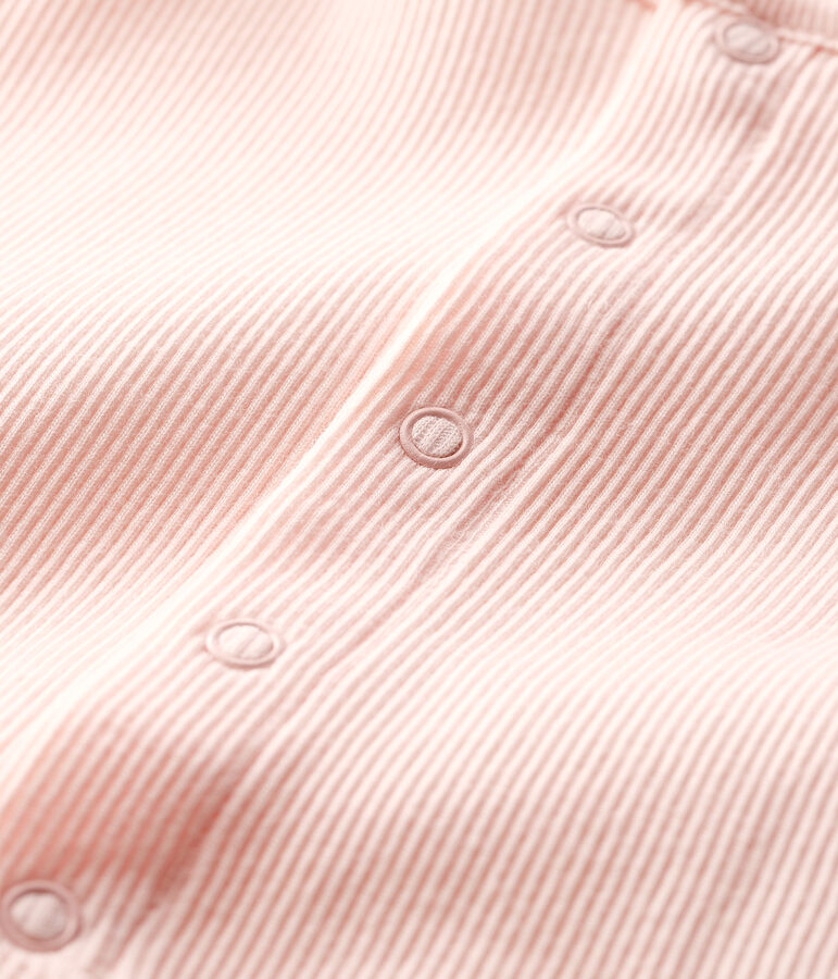 Cardigan beb&egrave; a costina 2x2 rosa