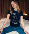 tee-shirtdonna serigrafata blu SMOKING