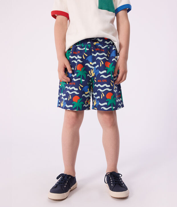 Shorts da mare bambino con stampa blu/multicolore