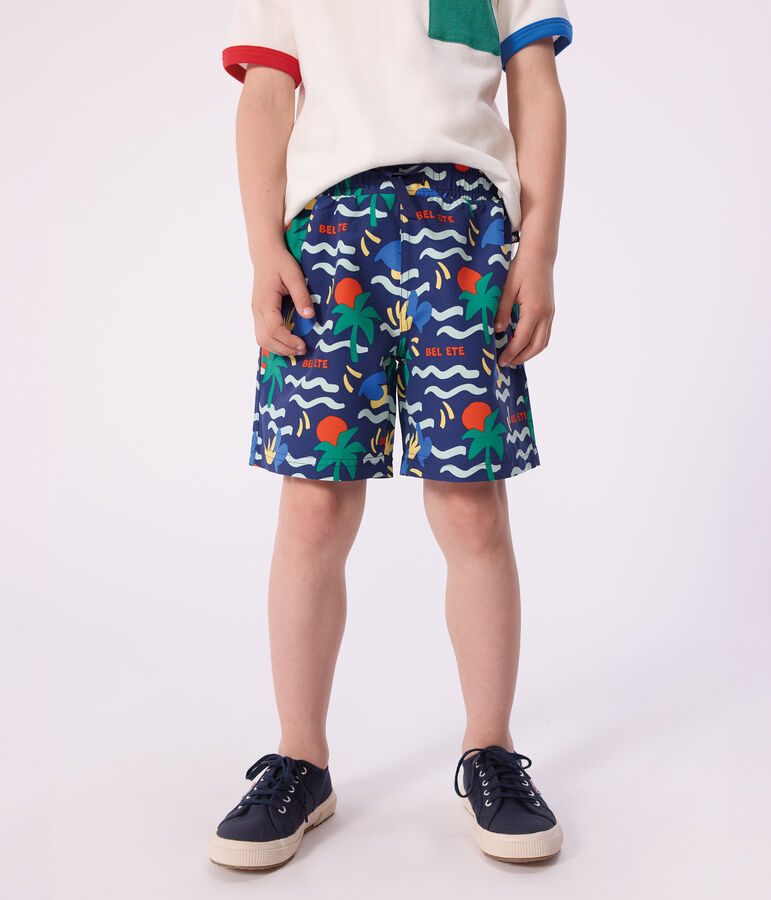 Shorts da mare bambino con stampa blu/multicolore