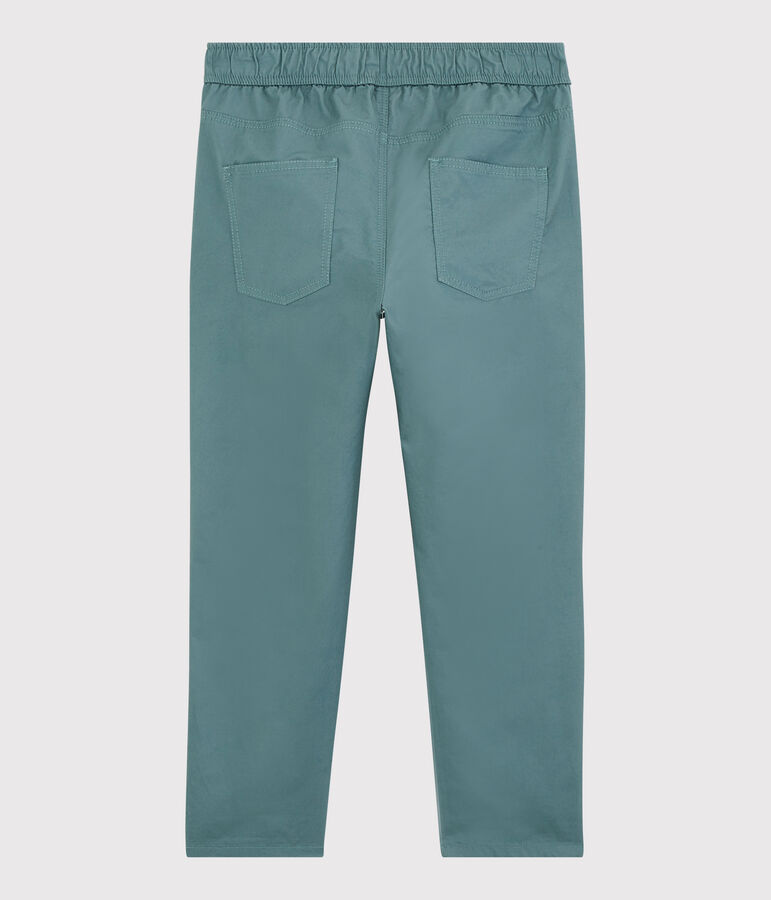 Pantaloni regular in serge di cotone ragazzo verde