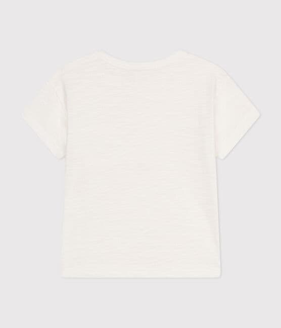 T-shirt bebè a maniche corte in jersey fiammato bianco MARSHMALLOW