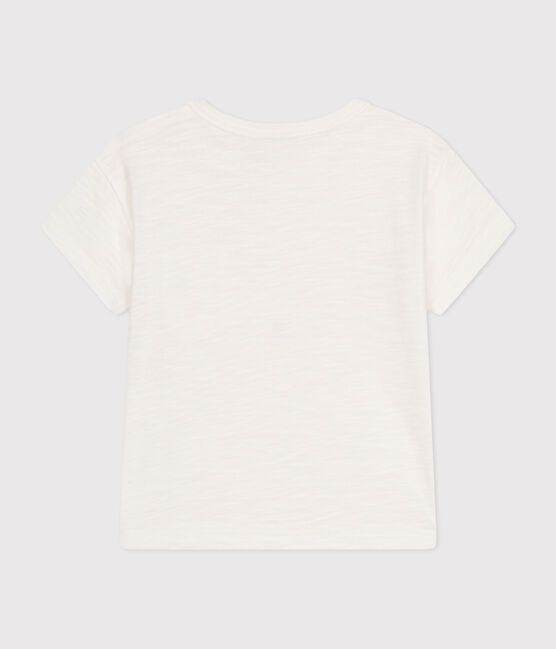 T-shirt bebè a maniche corte in jersey fiammato bianco MARSHMALLOW