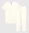Pigiama a pois gialli bambina in cotone bianco MARSHMALLOW/ SUNNY