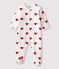 Pigiama a cuori rossi in cotone neonato bianco MARSHMALLOW/rosso TERKUIT