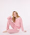 Pigiama in cotone a righe donna rosa ROSEWOOD/ MARSHMALLOW