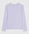 T-shirt L'Iconique a maniche lunghe in cotone con punto cocotte donna viola PARME