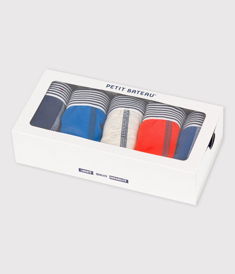 Confezione da 5 boxer bambino fantasia Parigi in cotone multicolore