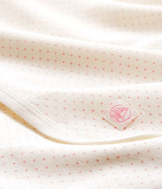 Copertina nascita bebè a costine bianco MARSHMALLOW/rosa GRETEL/ MULTICO