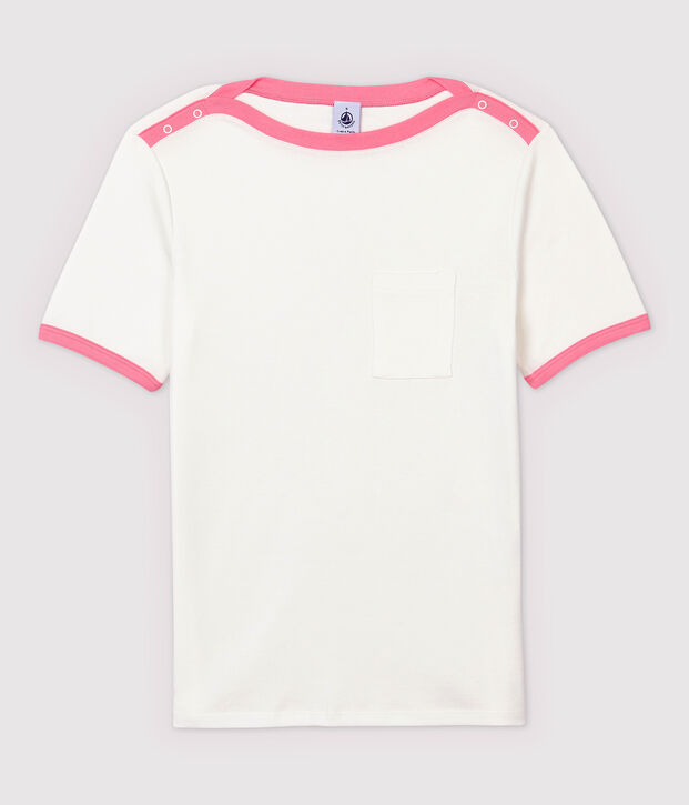 T-shirt cotone Donna bianco/rosa