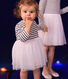 Abito in tubique a righe e tulle neonato