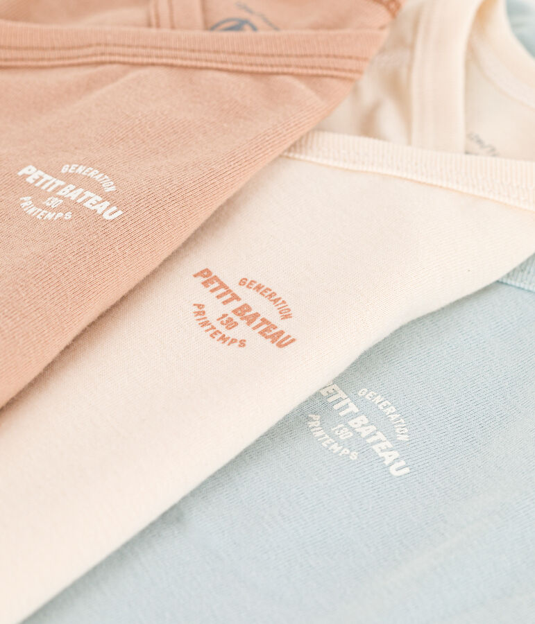 Confezione da 3 body incrociati a maniche lunghe in cotone multicolore