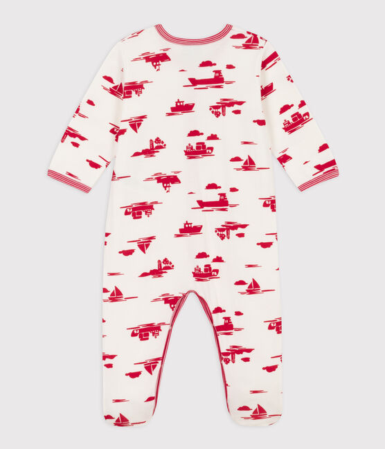 Tutina con stampa in tubique bianco MARSHMALLOW/rosso PEPS