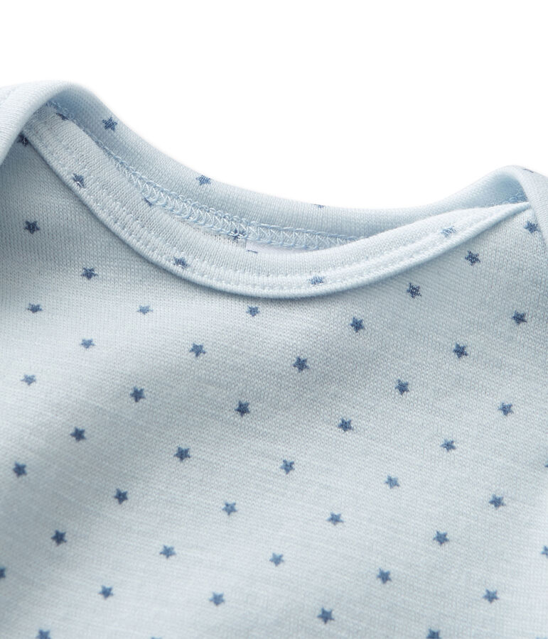 Tutina beb&egrave; bambino in lana e cotone blu FRAICHEUR/grigio TEMPETE