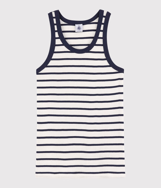 Canottiera iconica in cotone a righe Donna bianco MARSHMALLOW/blu SMOKING