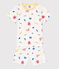 Pigiama bambino unisex in cotone fosforescente bianco MARSHMALLOW/bianco MULTICO
