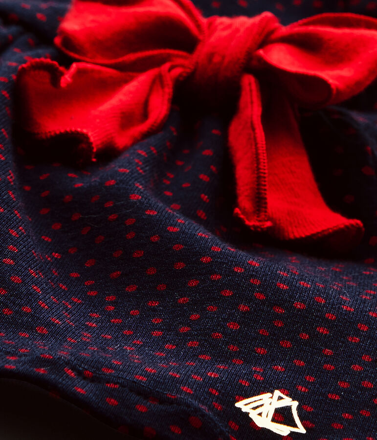 Abito beb&eacute; bambina stampato blu/rosso