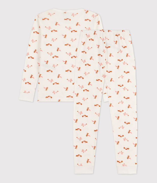 Pigiama snugfit uccellino in cotone bianco/multicolore