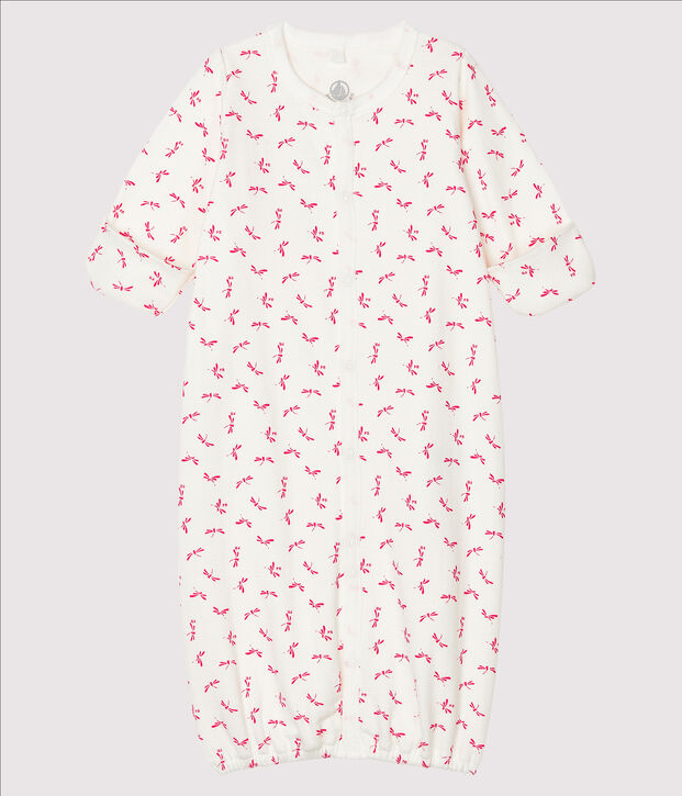 Combisac beb&egrave; a costine bianco/rosa