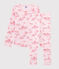 Pigiama tela di Jouy Parigi bambina in cotone rosa FLEUR/rosa GROSEILLER