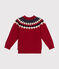 Maglione jacquard in lana e cotone bambino rosso STOP/ MULTICO
