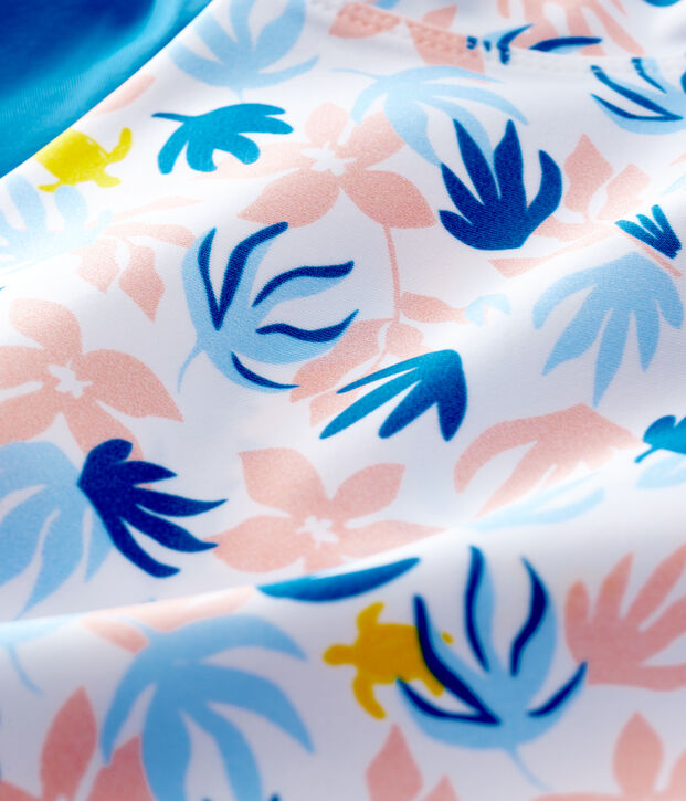 Tuta anti-UV ecoresponsabile beb&egrave; femmina bianco/multicolore