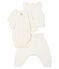 Completo tre pezzi bebè in tubique bianco MARSHMALLOW