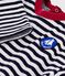 T-shirt a maniche lunghe in cotone a righe neonato blu SOIR/ MILK
