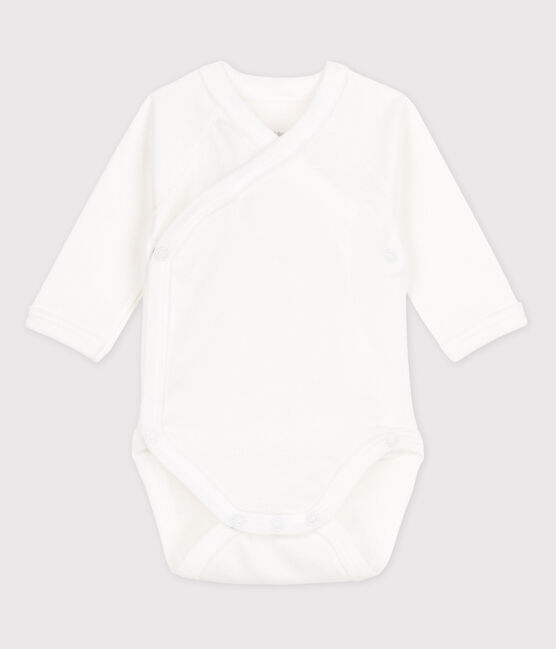 Body incrociato a manica corta bebè unisex bianco ECUME