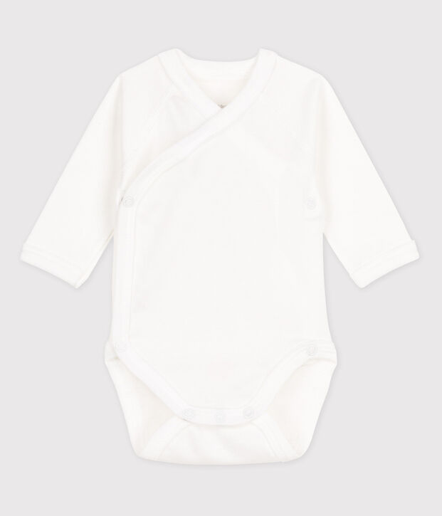 Body incrociato a manica corta beb&egrave; unisex bianco
