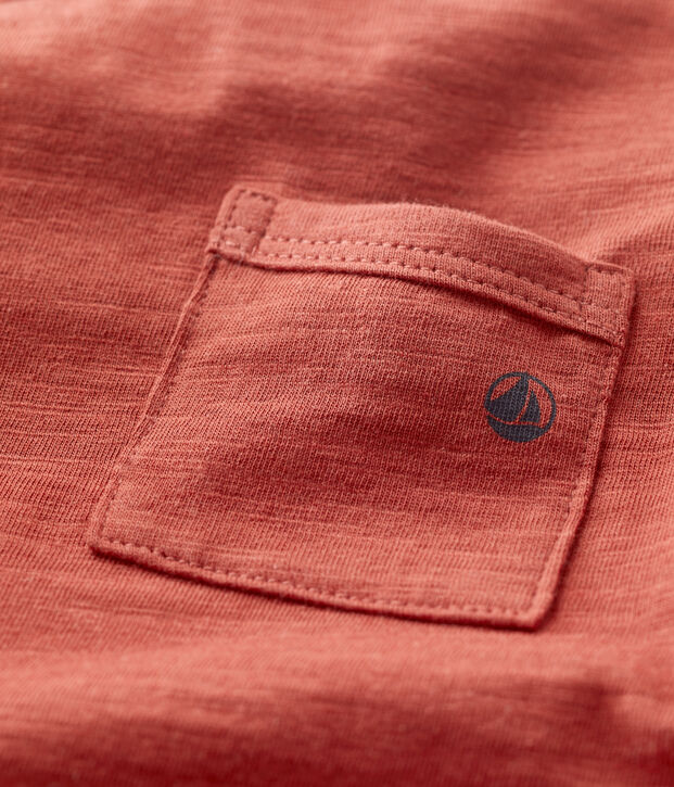 T-shirt beb&egrave; tinta unita a maniche corte in jersey marrone