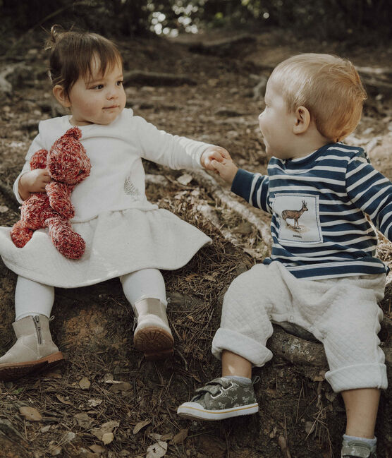 Tutina lunga Petit Bateau x Deyrolle blu SHADOW/ecru MULTICO