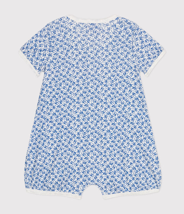 Tutina corta beb&egrave; in cotone blu/blu