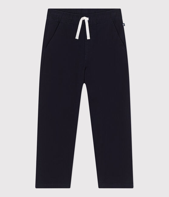 Pantalone bambino in tela di cotone blu SMOKING