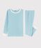 Pigiama snugfit a righe blu bambino in cotone blu TIKI/bianco MARSHMALLOW
