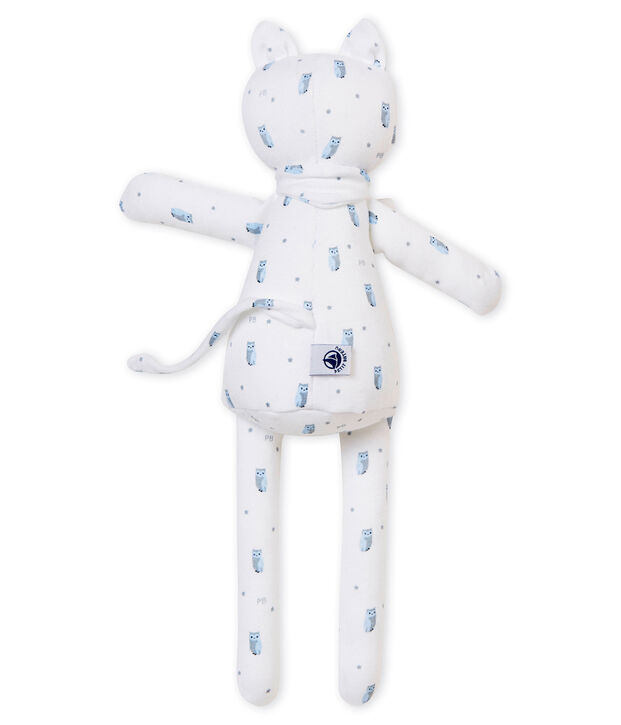 Doudou gattino jersey stampato bianco/multicolore