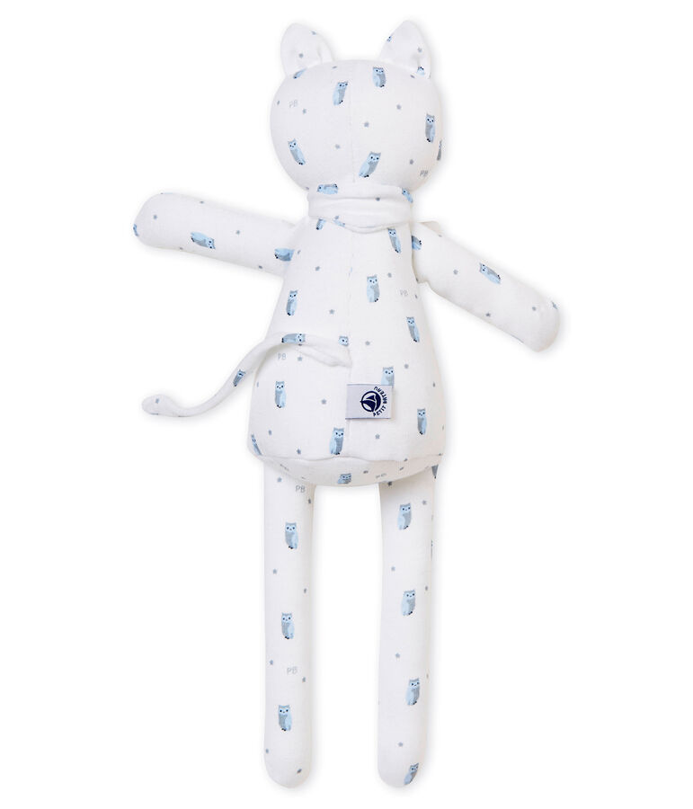 Doudou gattino jersey stampato bianco MARSHMALLOW/bianco MULTICO