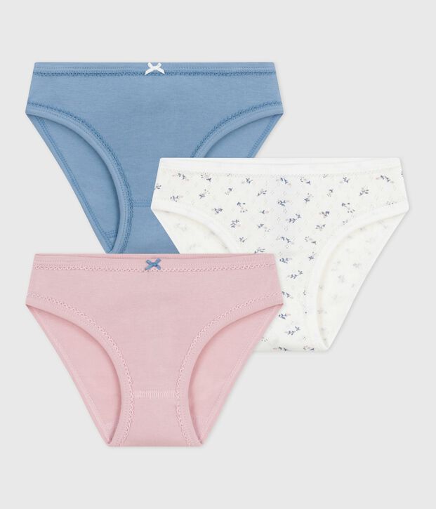 Set di slip in cotone con stampa a fiori bambina multicolore