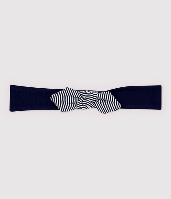 Fascia in cotone bambina blu SMOKING