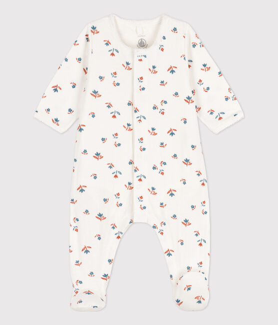 Bodyjama fiore in tubique per neonati bianco MARSHMALLOW/bianco MULTICO