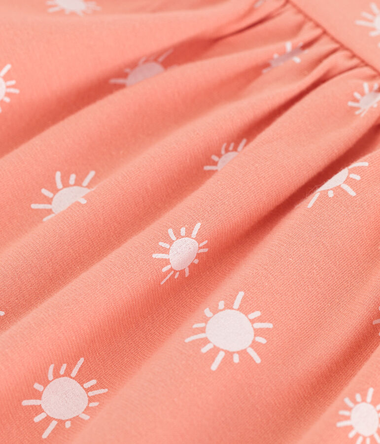 Abito senza maniche in cotone stampato bambina arancione/bianco