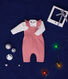 Set composto da salopette in tessuto felpato e T-shirt in cotone neonato