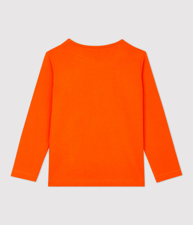 T-shirt bambino a maniche lunghe in cotone arancione