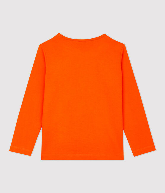 T-shirt bambino a maniche lunghe in cotone arancione CAROTTE