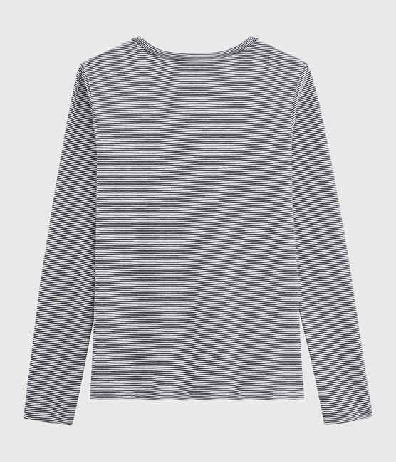 T-shirt scollo a V iconica Donna blu SMOKING/bianco MARSHMALLOW