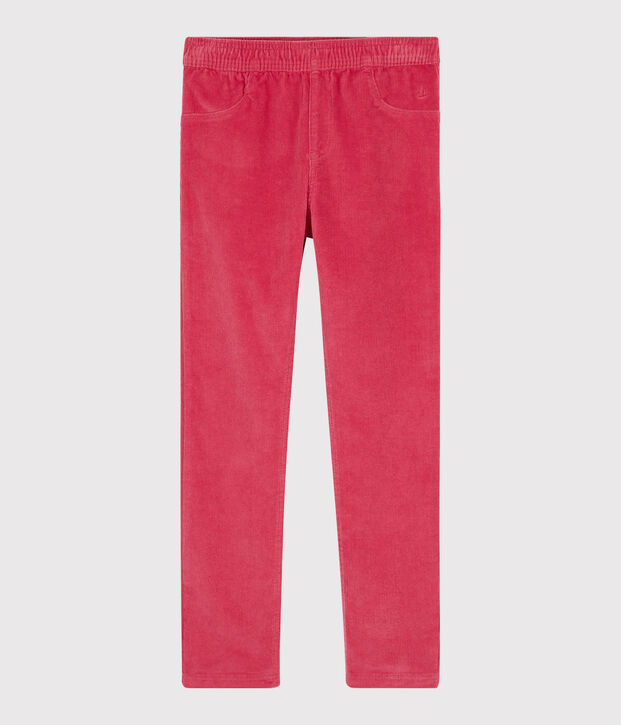 Pantaloni in velluto bambina rosa