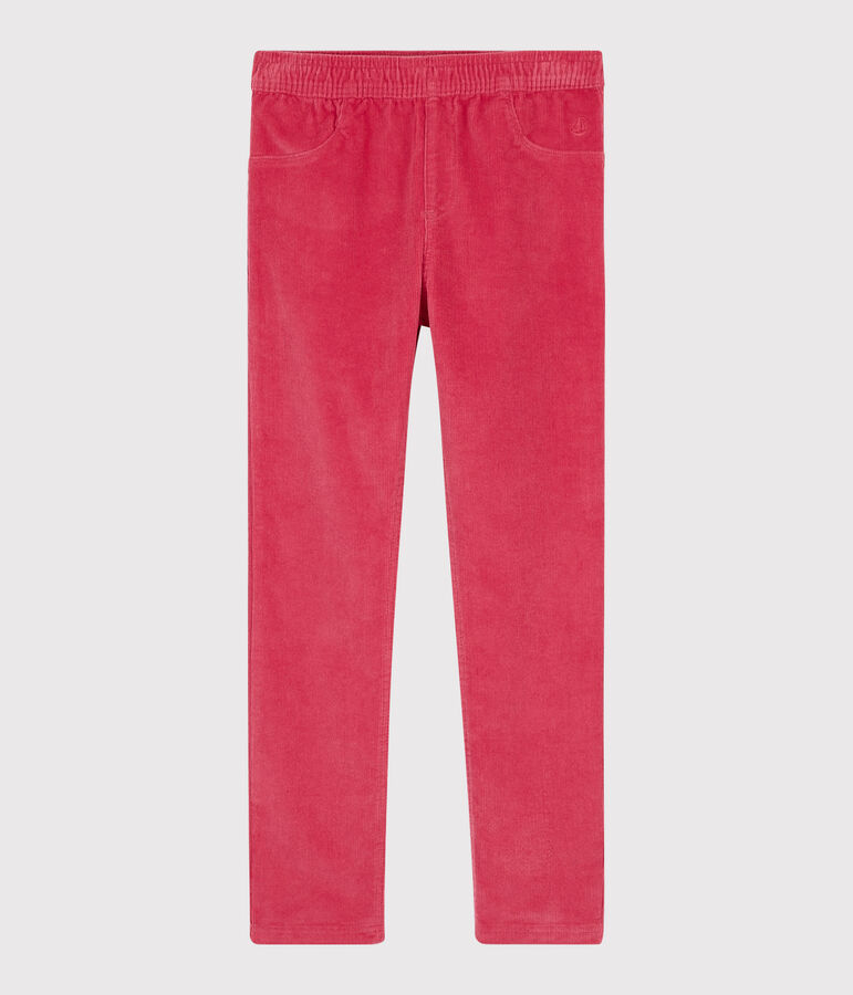 Pantaloni in velluto bambina rosa