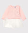 Abito in molleton bebè. rosa MINOIS/bianco MARSHMALLOW