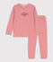 Pigiama a righe bambino unisex in cotone arancione OURSIN/bianco MARSHMALLOW